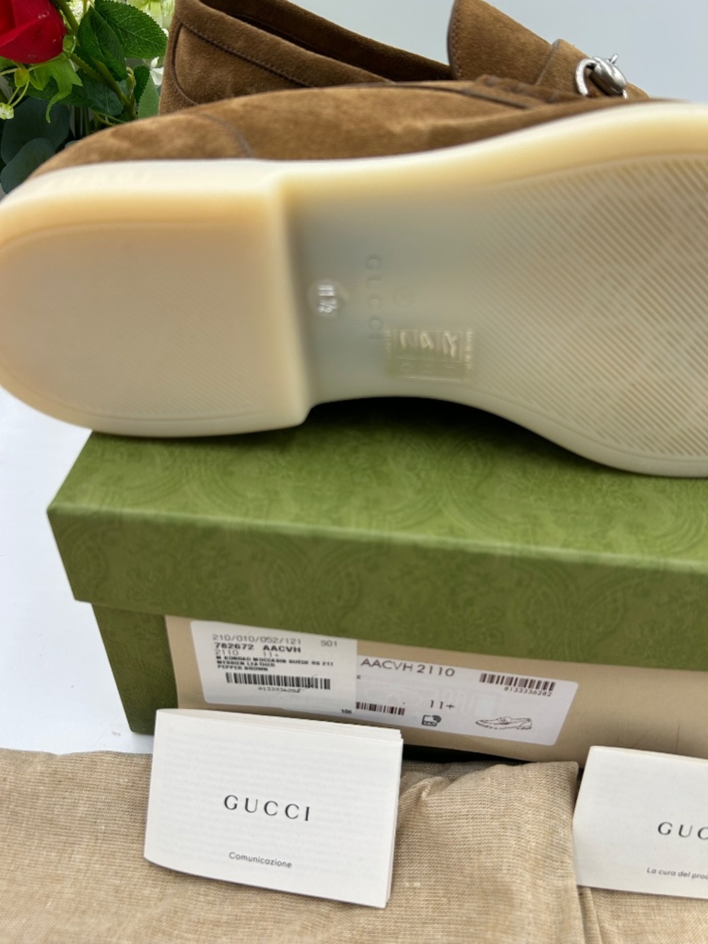 Men’s Gucci tan suede horse bit loafers. Size 11.5.(fits 12 US.) made in Italy. - Picture 8 of 11